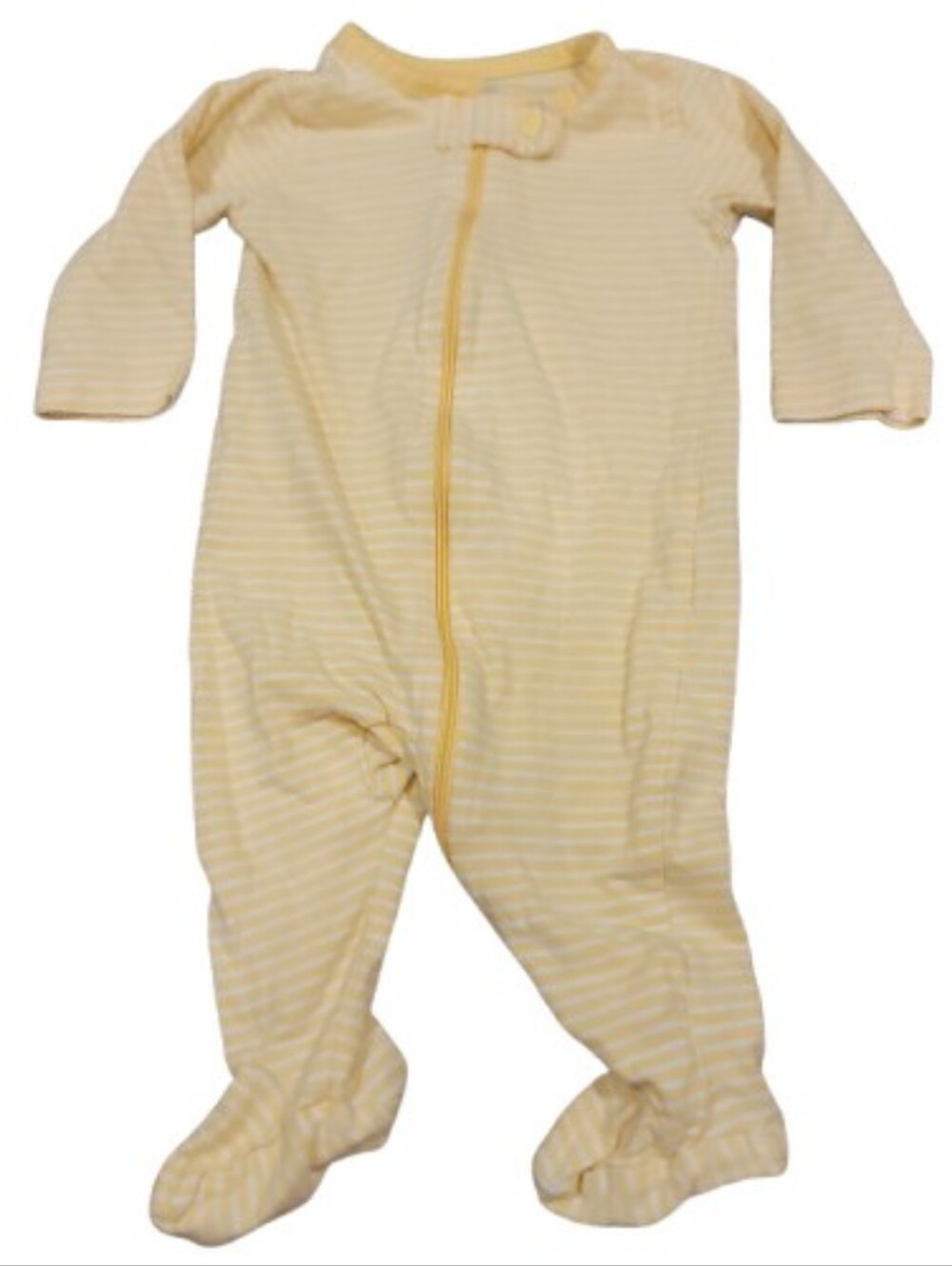 Carters Child of Mine Zip Footed Sleeper Unisex 0-3M Yellow Striped‎ Long Sleeve